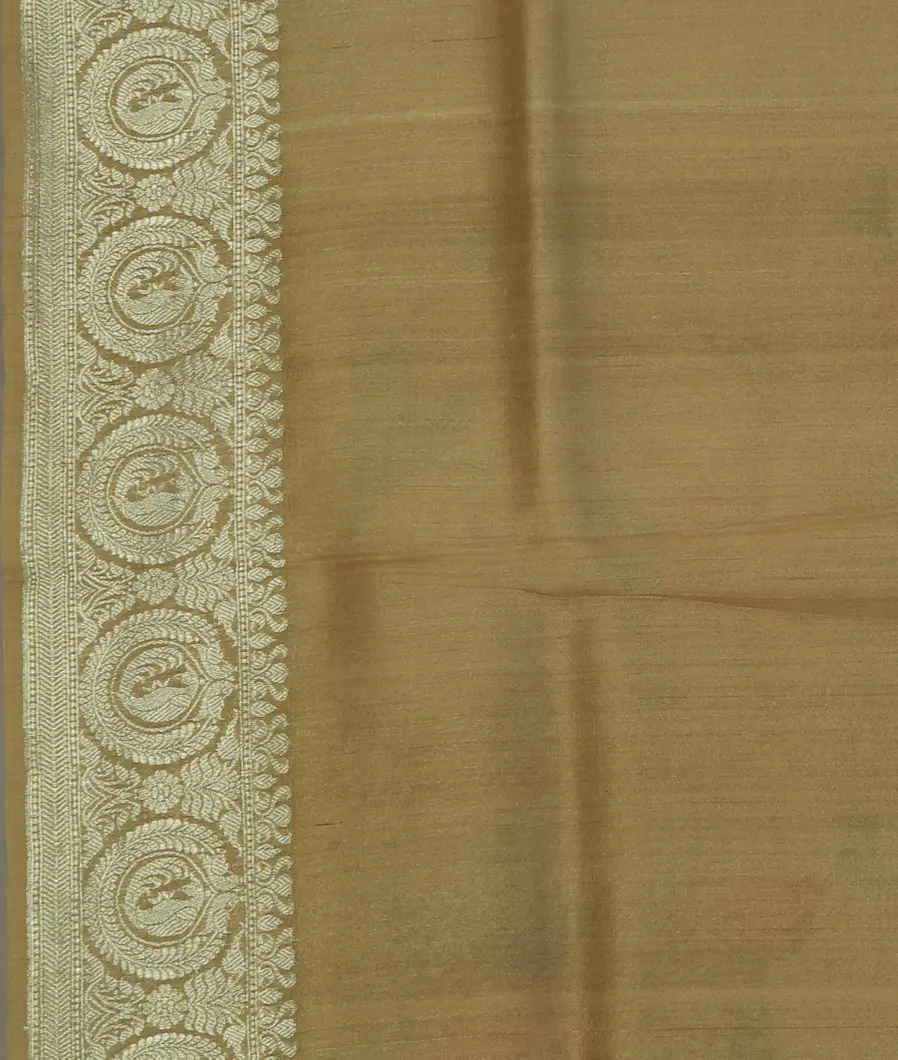 Beige Printed Banaras Kathan Silk Saree T3130763