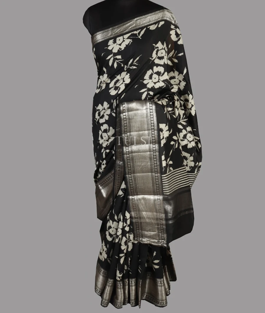 Black Chaniya Silk Saree T4739682