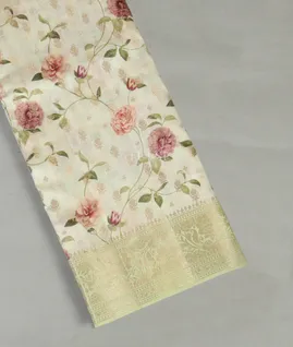 Off - White Chaniya Silk Saree T4720561
