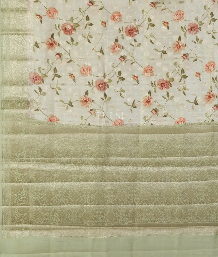 Off - White Chaniya Silk Saree T4720564