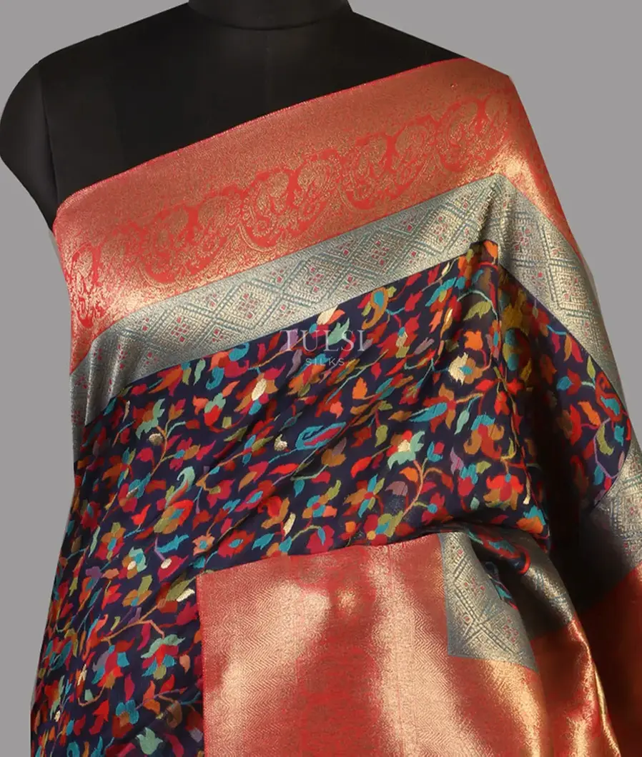Midnight Blue Cashmere Kani Silk Saree T470137-image