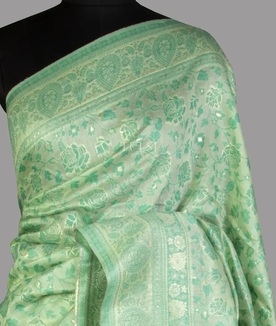 Light Green Cashmere Kani Silk Saree T466056-image