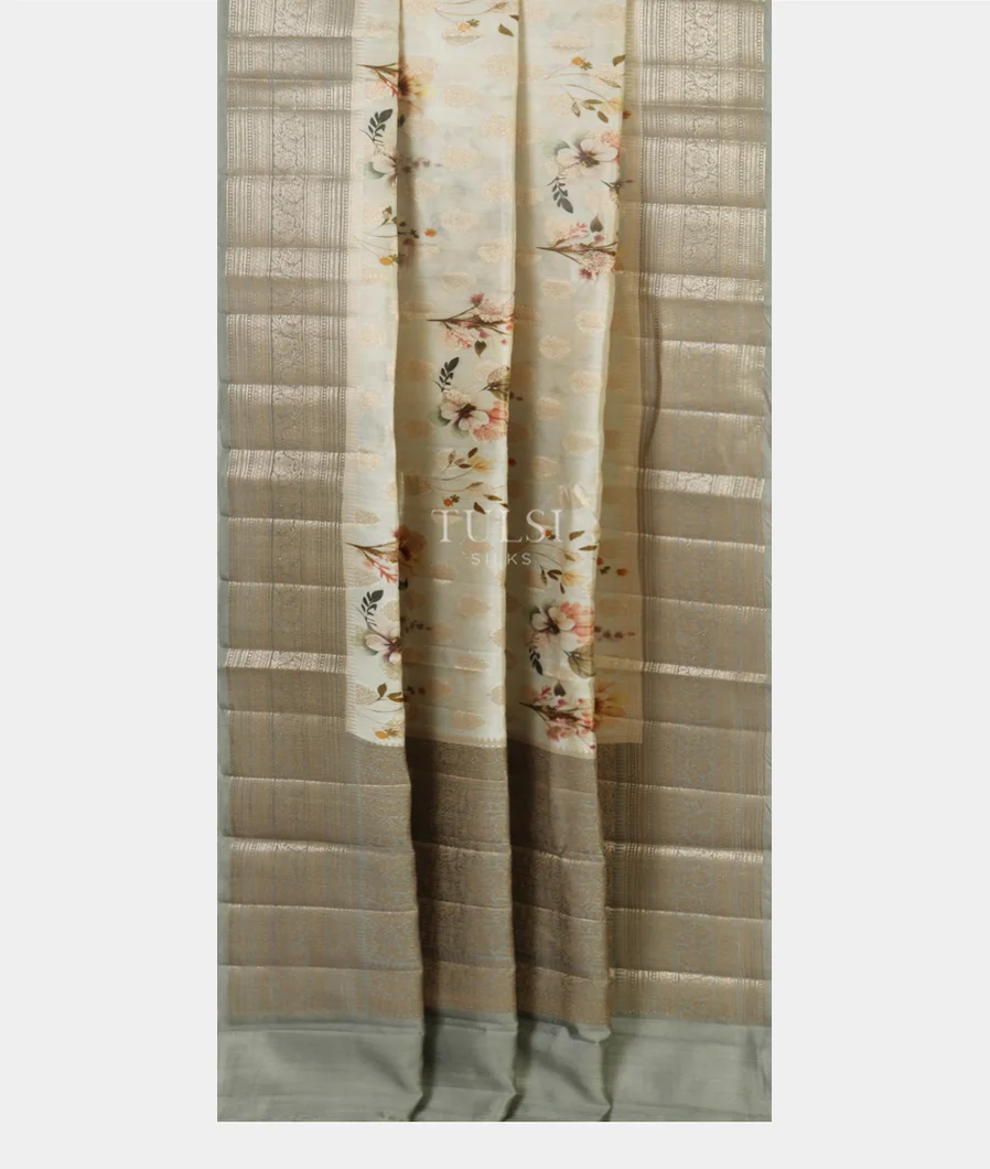 Off - White Chaniya Silk Saree T4720572