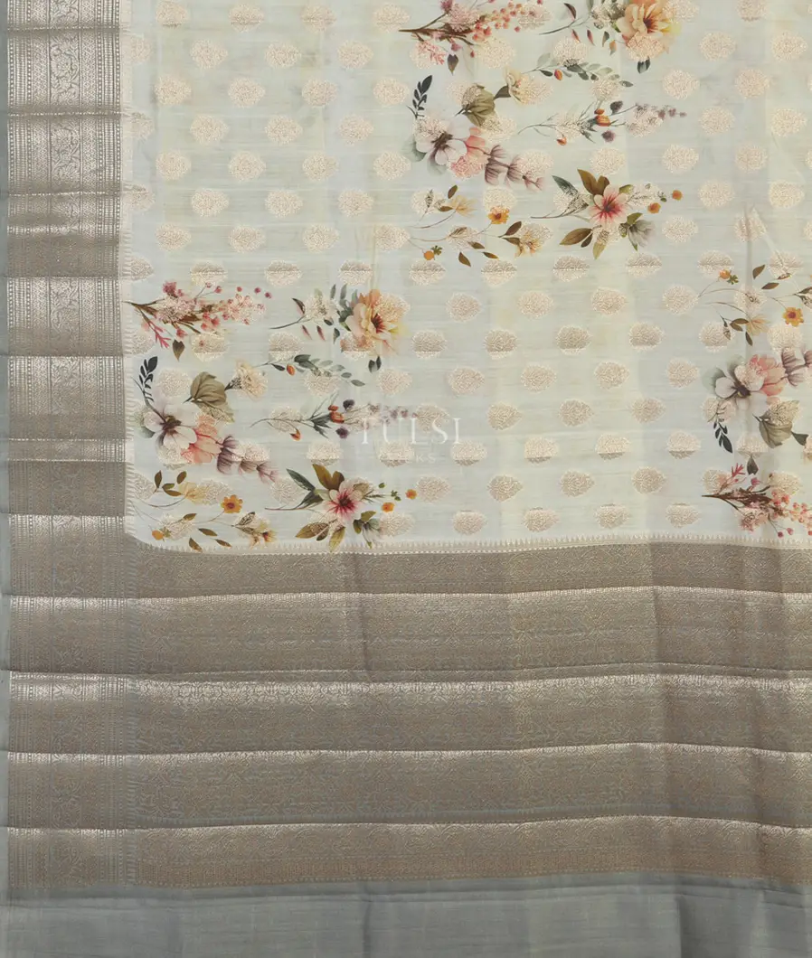 Off - White Chaniya Silk Saree T4720574