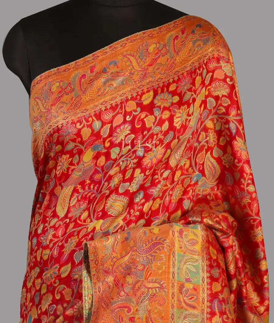 Red Cashmere Kani Silk Saree T470109-image
