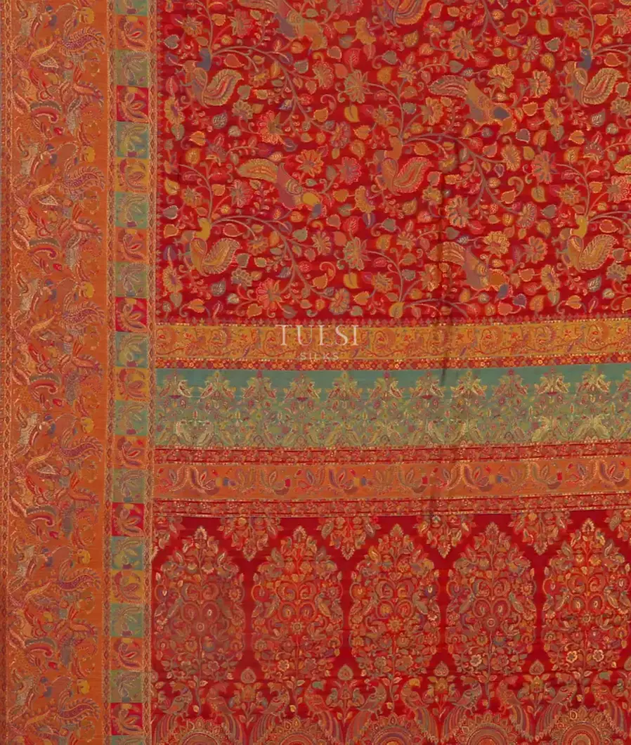 Red Cashmere Kani Silk Saree T4701094