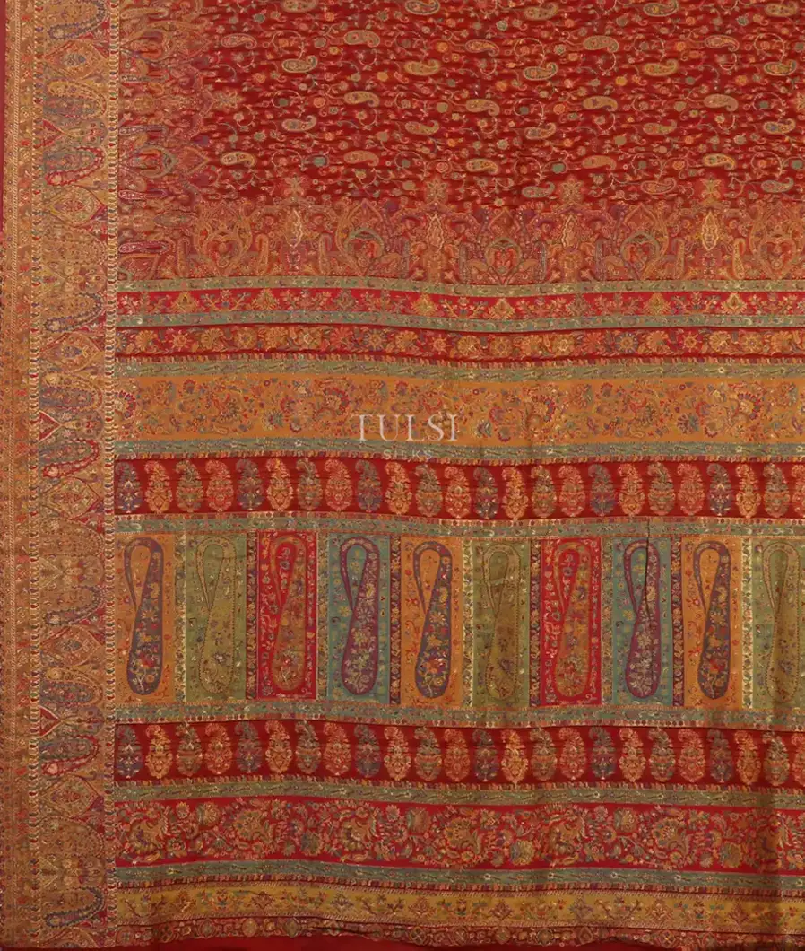 Red Cashmere Kani Silk Saree T4501554