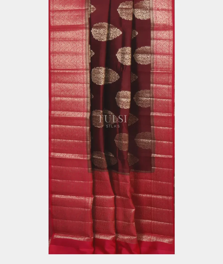 Maroon chaniya Silk saree T4670172