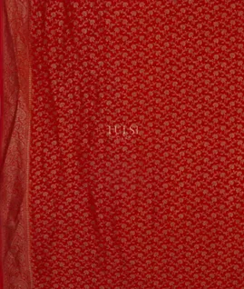 Red Mysore Crepe Silk Saree T4595543