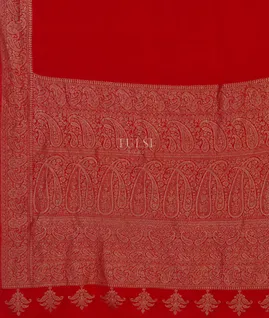 Red Mysore Crepe Silk Saree T4595544