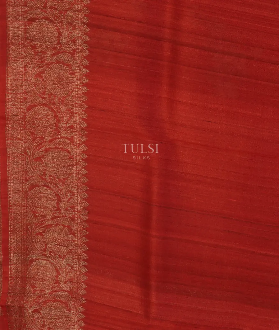 Red Printed Banaras Tussar Georgette Saree T4513913