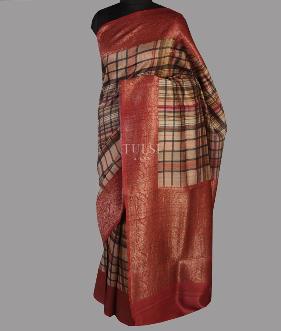 Multicolour Printed Banaras Tussar Georgette Saree T4546972