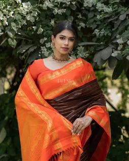 Brown Kanjivaram Silk Saree T4438429