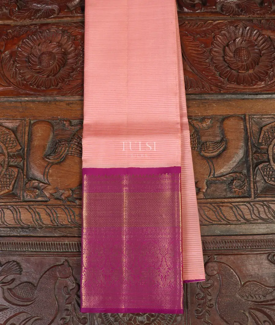Pink Handwoven Kanjivaram Silk Pavadai T432472-image