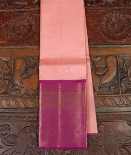 Pink Handwoven Kanjivaram Silk Pavadai T4324721