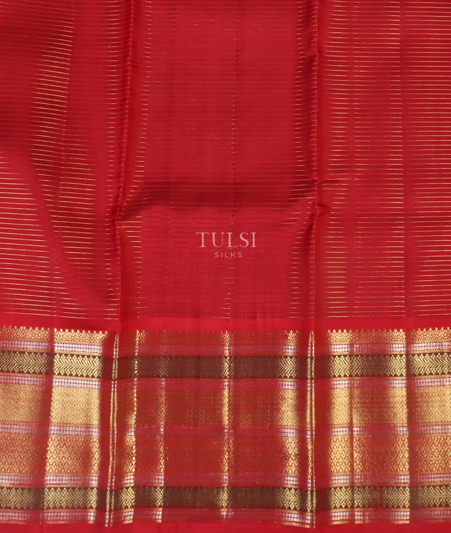 Green Handwoven Kanjivaram Silk Pavadai T4609272