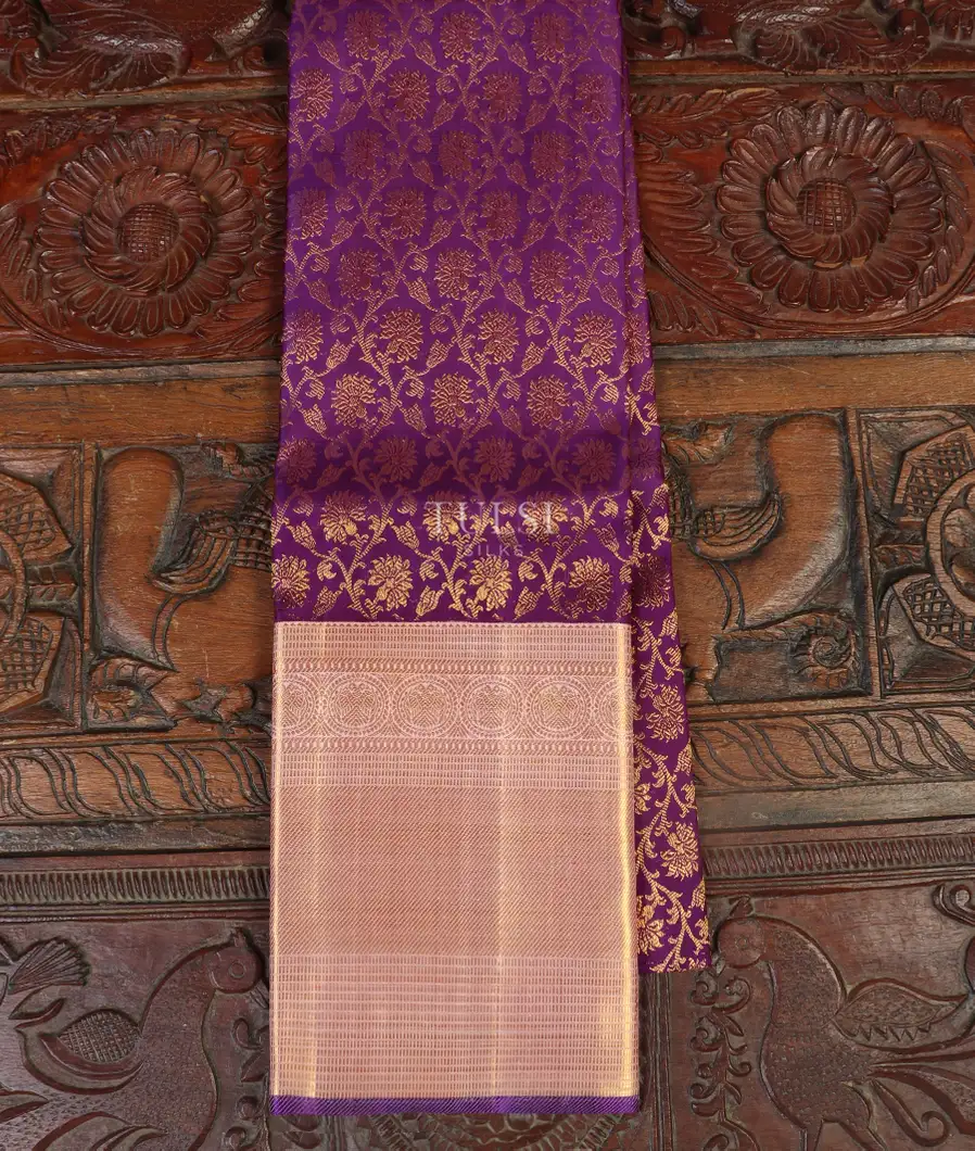 Purple Handwoven Kanjivaram Silk Pavadai T399536-image