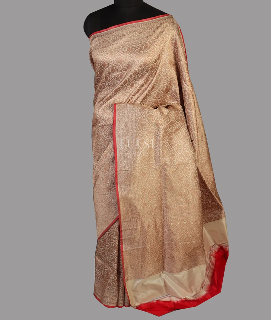 off-White Banaras Silk Saree T4596562