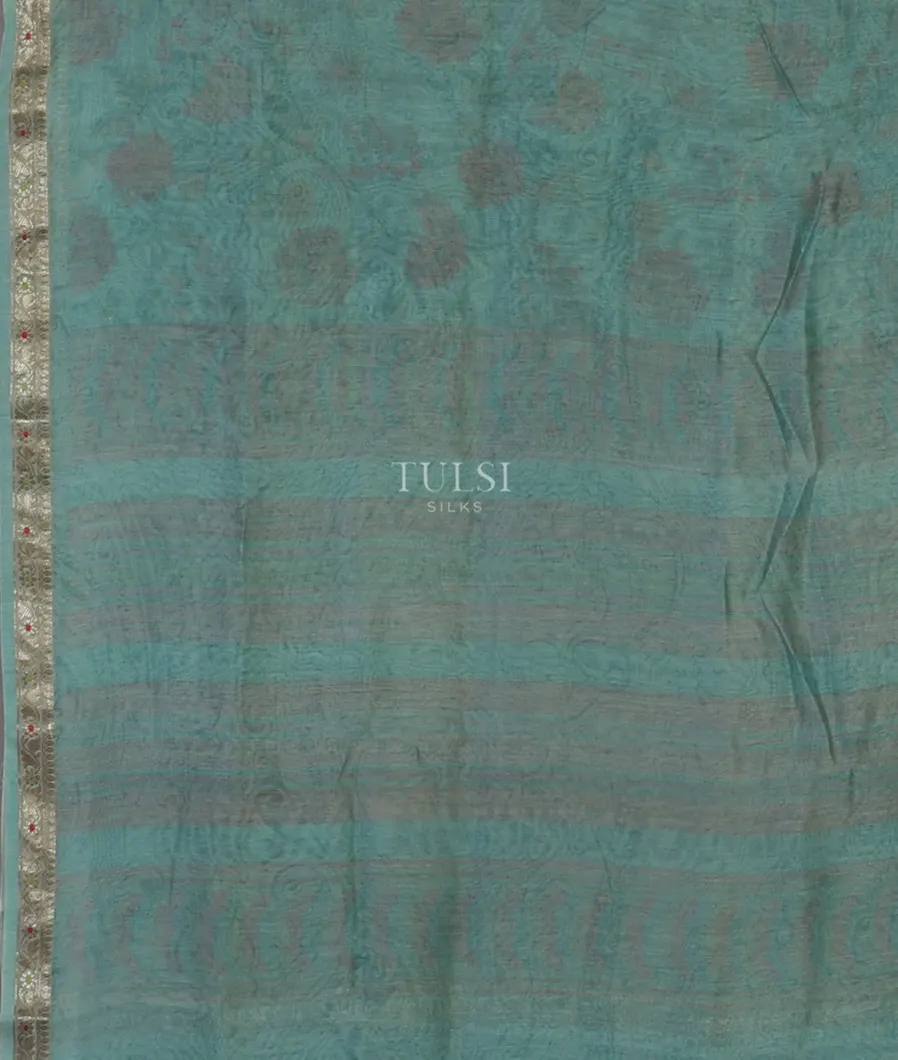 Blue Soft Printed Cotton Saree T4772383