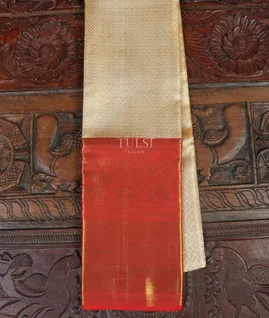 Gold Handwoven Kanjivaram Silk Tissue Pavadai T4609331