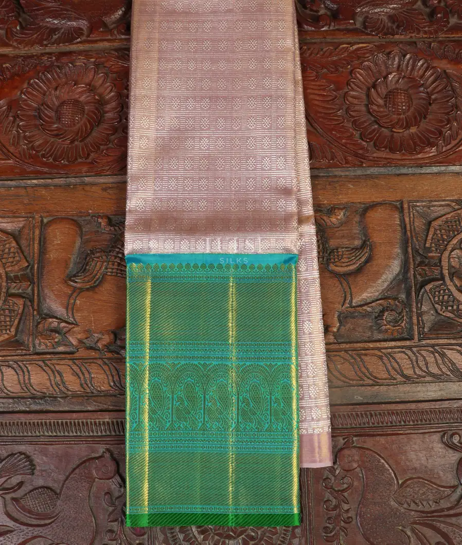 Lavender Handwoven Kanjivaram Silk Tissue Pavadai T419981-image