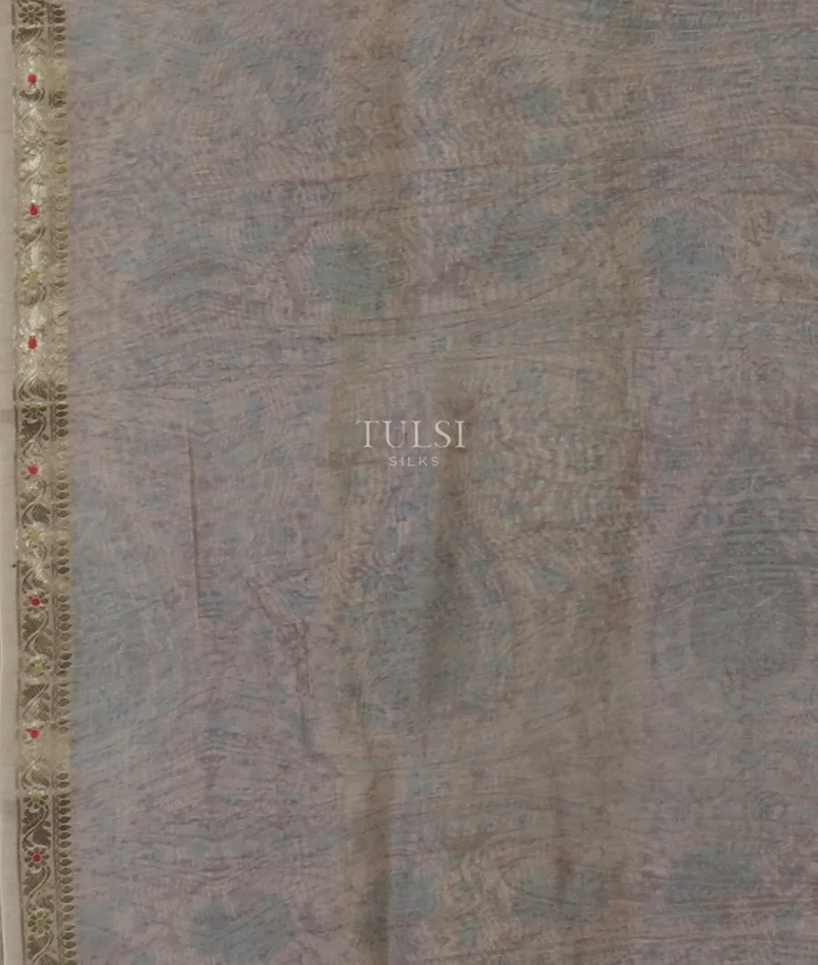 Grey Soft Printed Cotton Saree T4772433