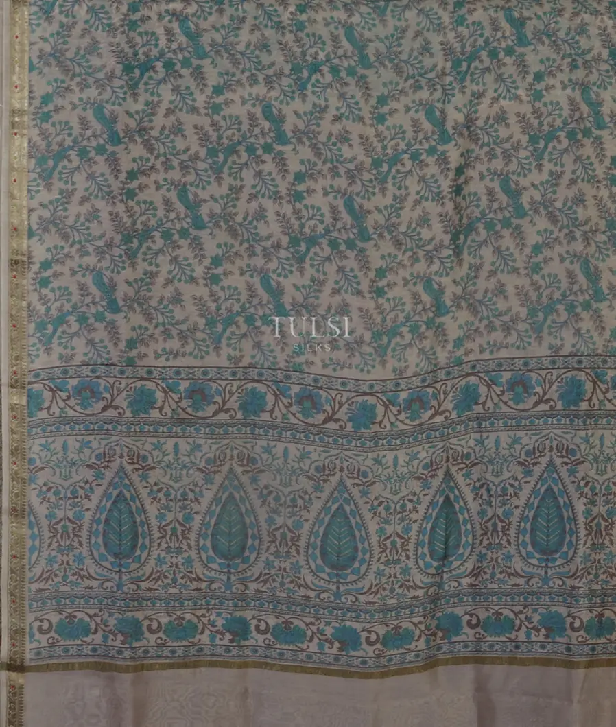 Grey Soft Printed Cotton Saree T4772434