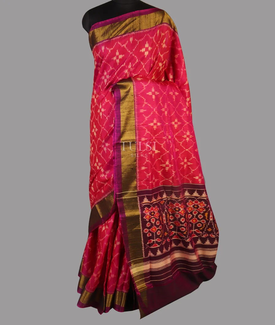 Pink Patola Silk Saree T4737062