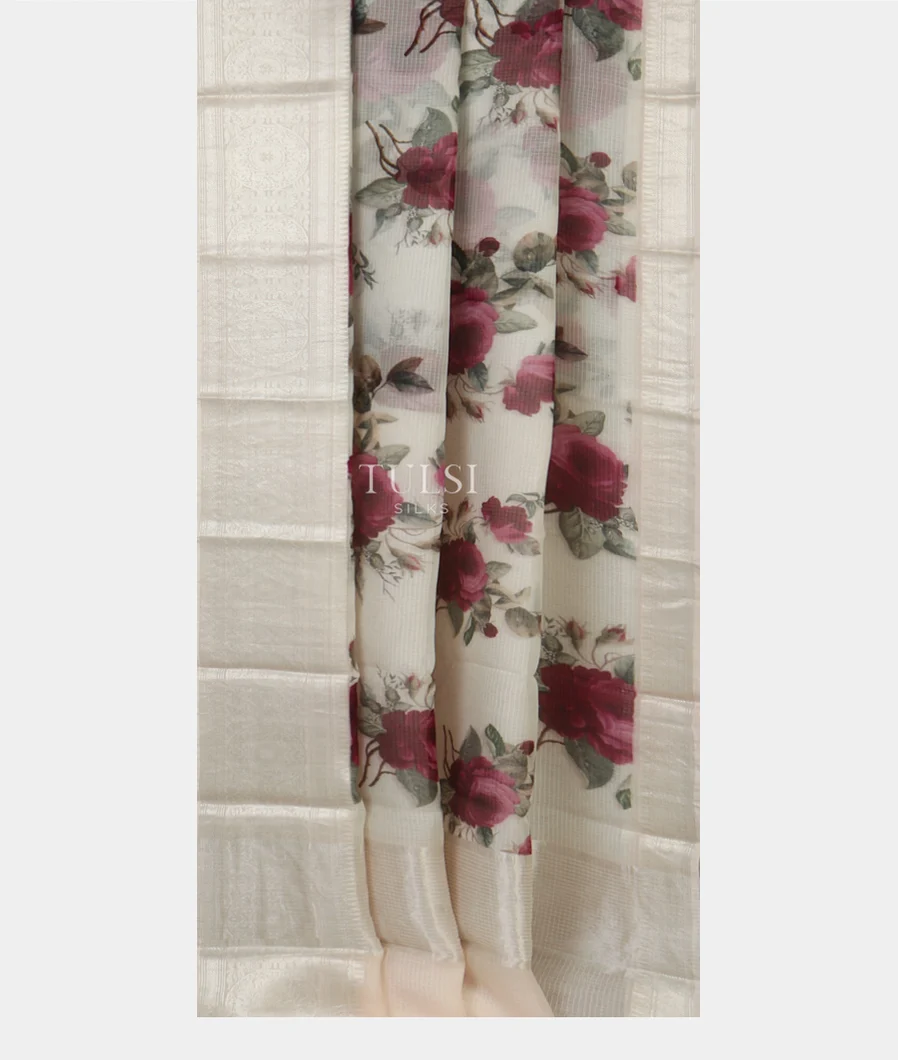 Off - White Silk Kota Saree T4768102