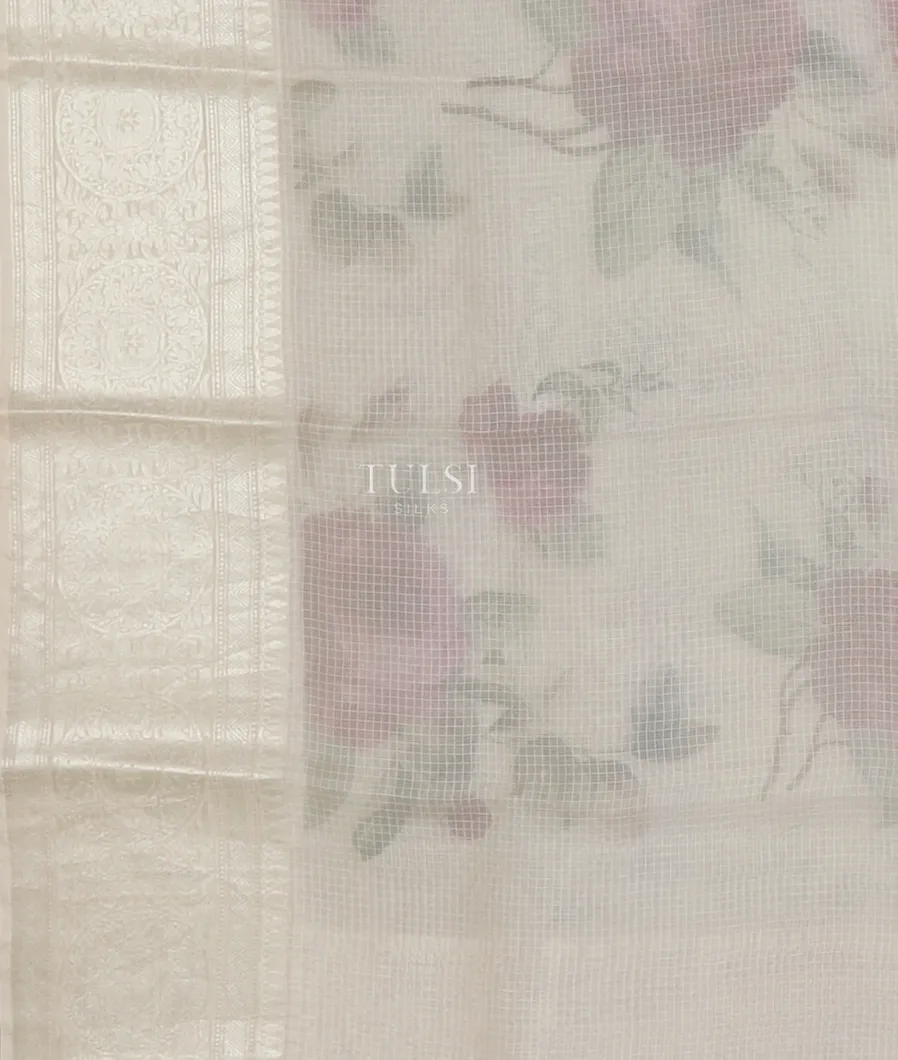 Off - White Silk Kota Saree T4768103