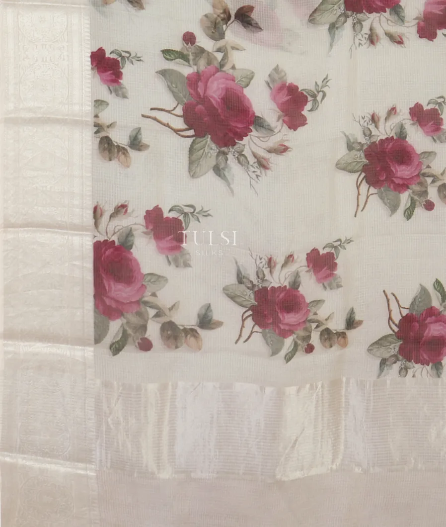 Off - White Silk Kota Saree T4768104