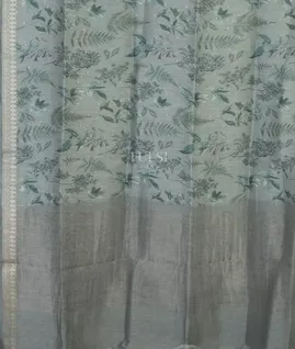 Grey Linen Printed Saree T4645184