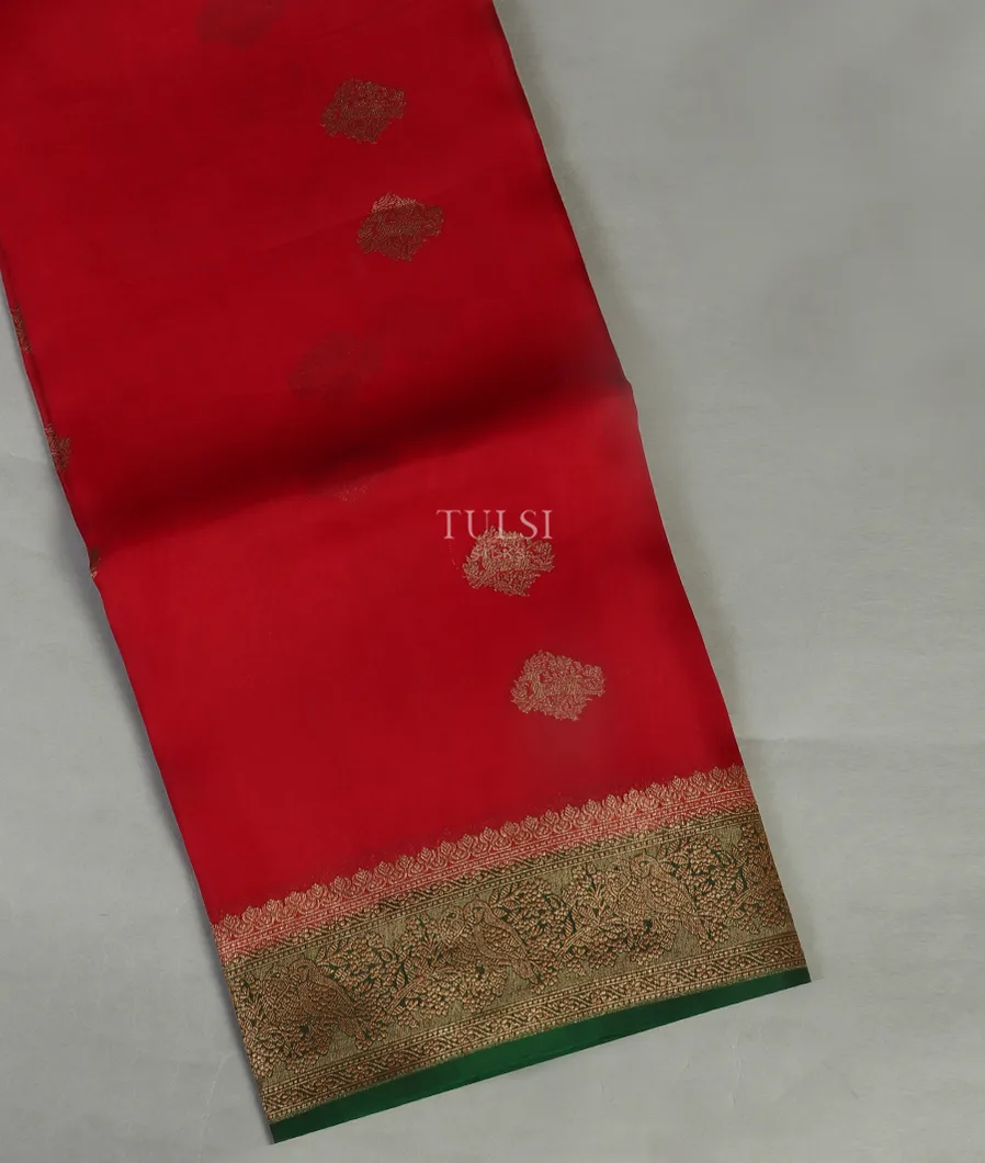 Red Banaras Organza Saree T425960-image