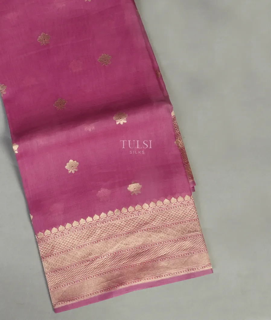 Lavender Banaras Organza Saree T449219-image