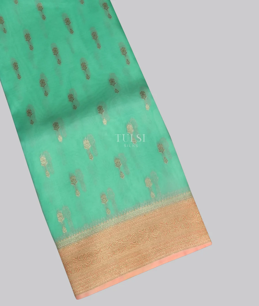 Green Banaras Organza Saree T425965-image