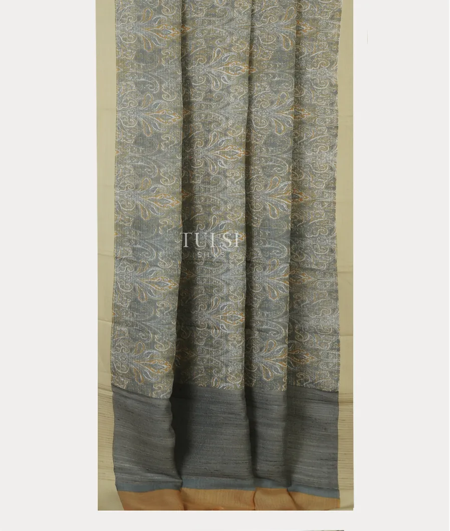 Grey Kota Cotton Saree T4703782