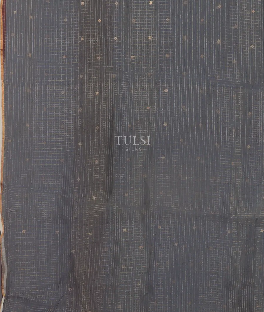 Grey Woven Organza Saree T4762305