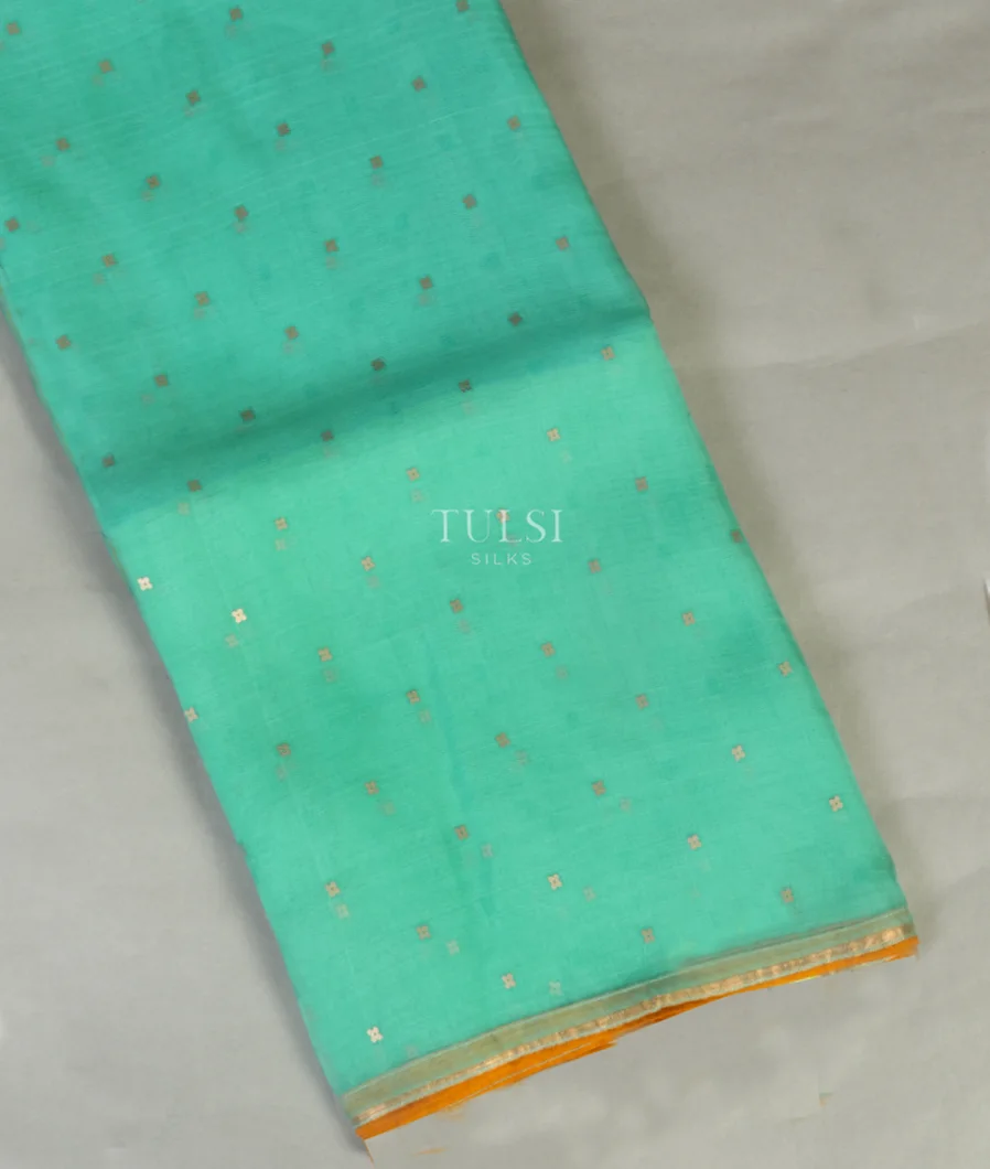 Bluish Green Woven Organza Saree T476227-image