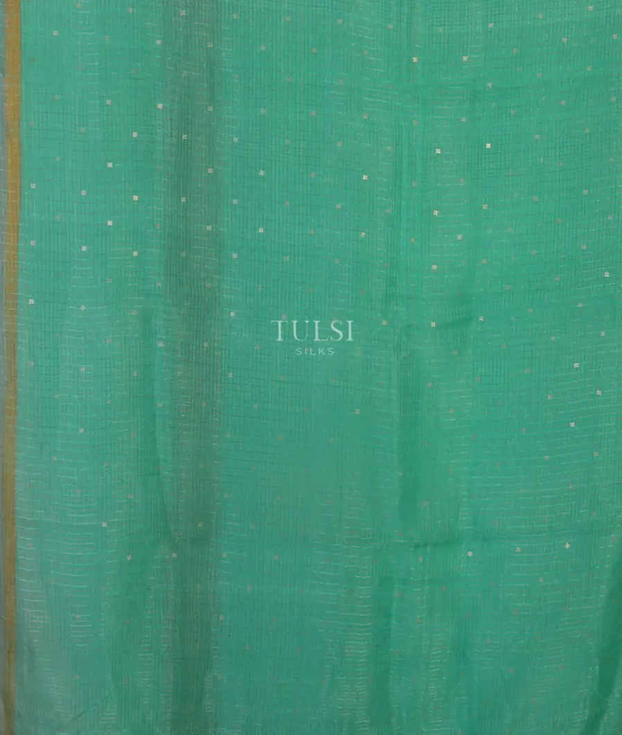 Bluish Green Woven Organza Saree T4762275