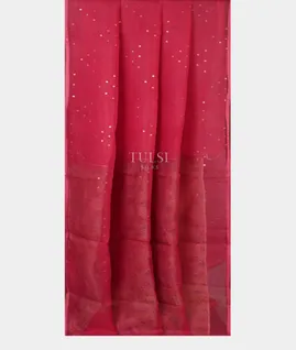 Pink Woven Organza Saree T4762202