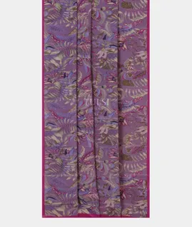 Purple Satin Crepe Silk Saree T4344532