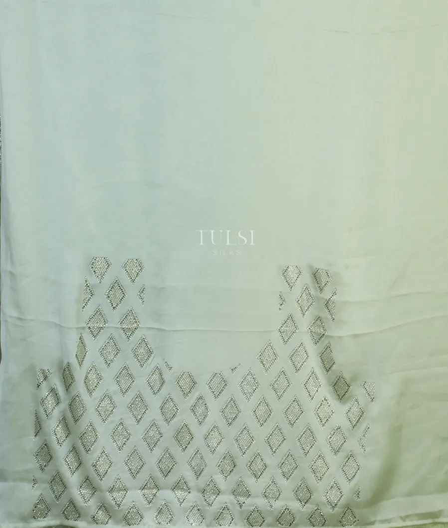 Green Satin Crepe Silk Saree T4770023