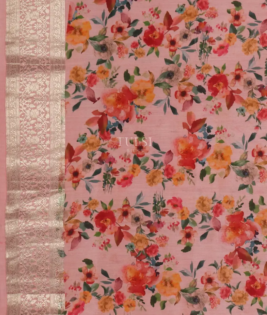 Beige Kora Organza Printed Saree T4420713