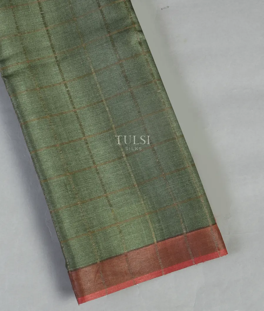 Green Woven Tussar Saree T477293-image