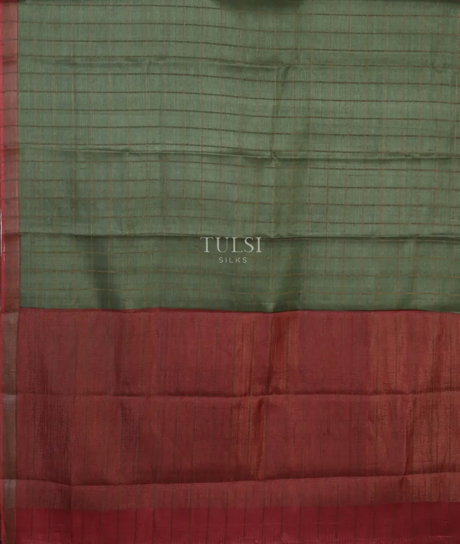 Green Woven Tussar Saree  T4772934