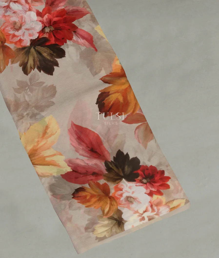 Grey Chiffon Silk Saree T454236-image