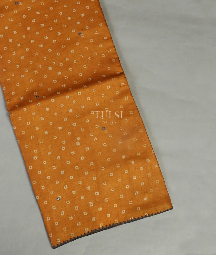 Yellow Tussar Printed Saree T477787-image