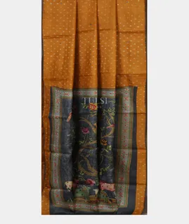 Yellow Tussar Printed Saree T4777872