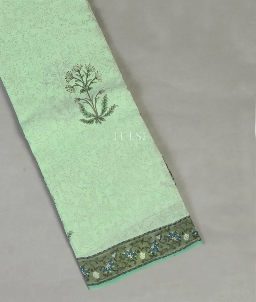 Green Crepe Silk Saree T476355-image