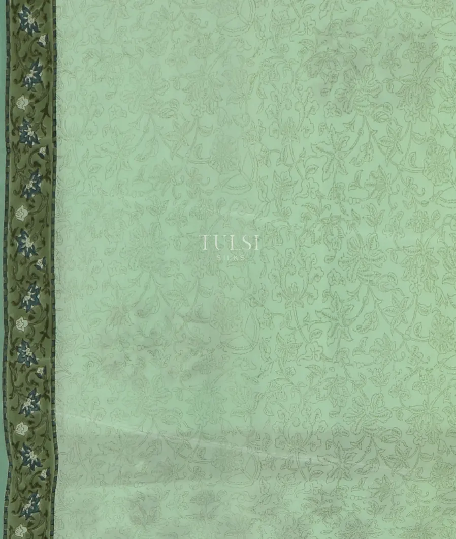 Green Crepe Silk Saree T4763553